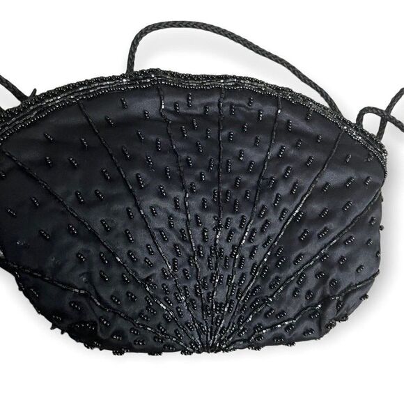 Sophistique Elegant Formal Beaded Black Crossbody Multicolored Clutch Bag Padded - Picture 4 of 7